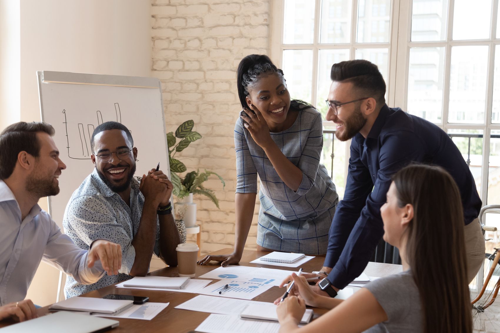 Colleagues collaborating in a meeting