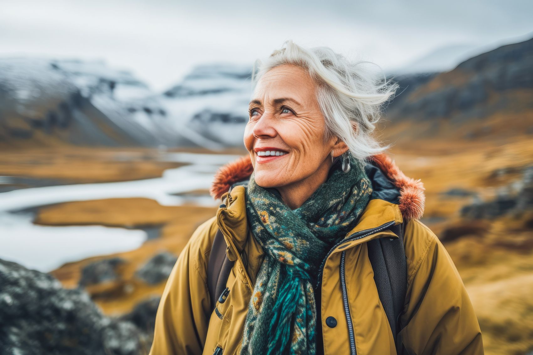 A woman enjoying an active retirement outdoors